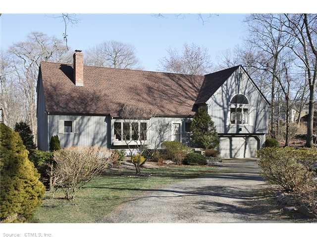 Exterior Front. Private Comtemporary Cape sits on 