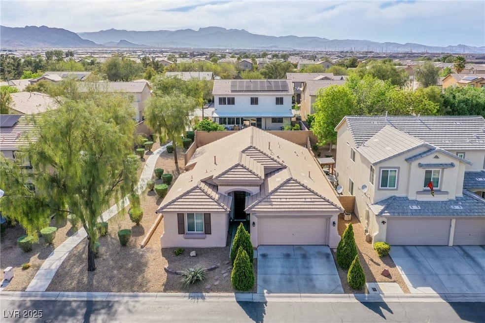 Aerial view with a mountain view and a residential
