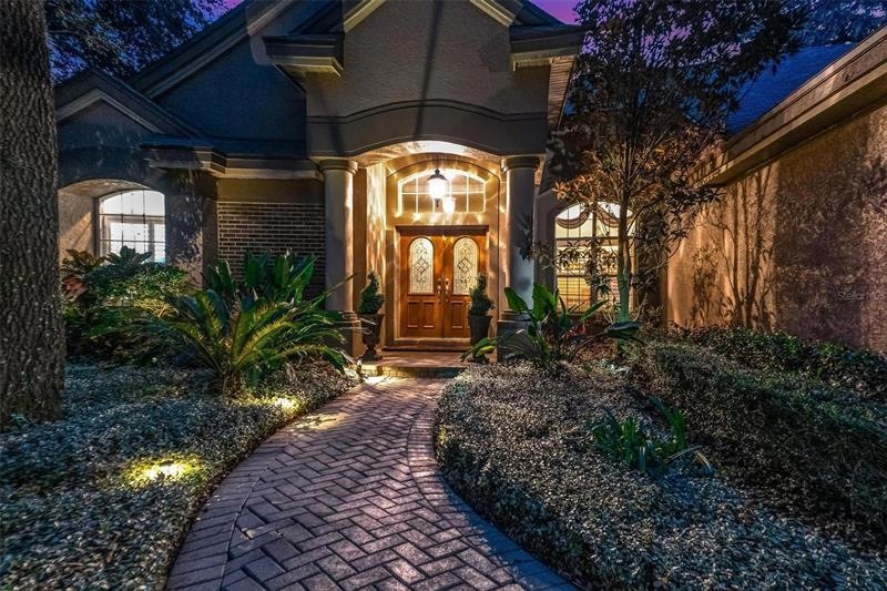 Front with Landscape Lighting