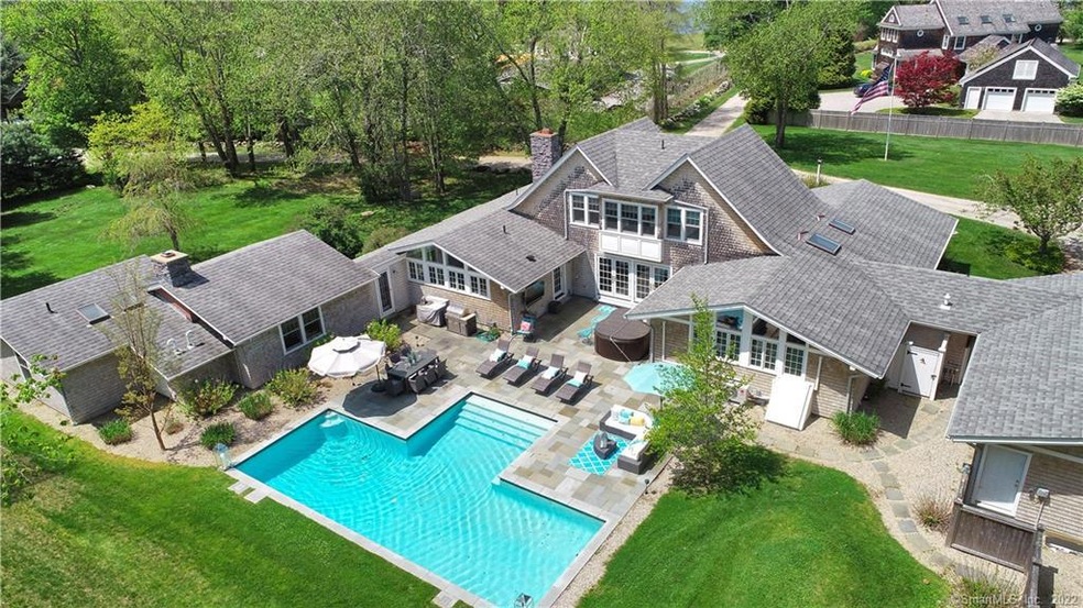 Aerial view of the back yard