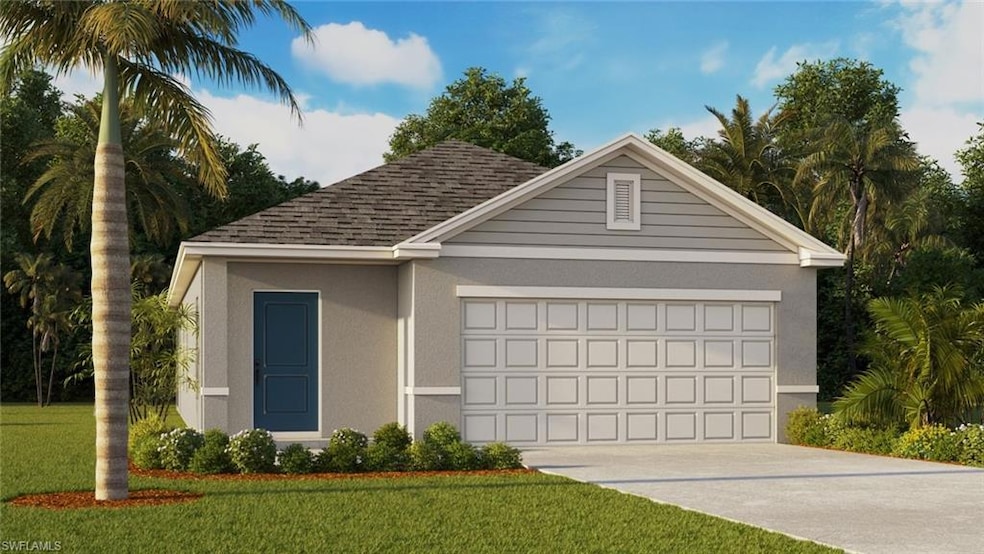 View of front of house with an attached garage, a 