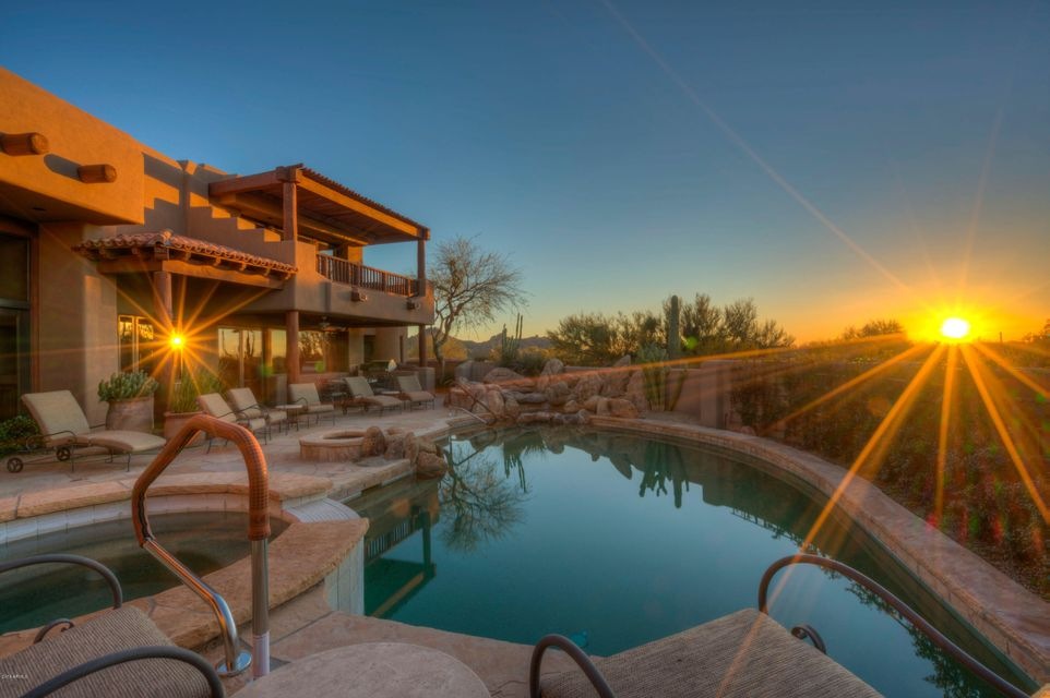 Sunset pool and patio