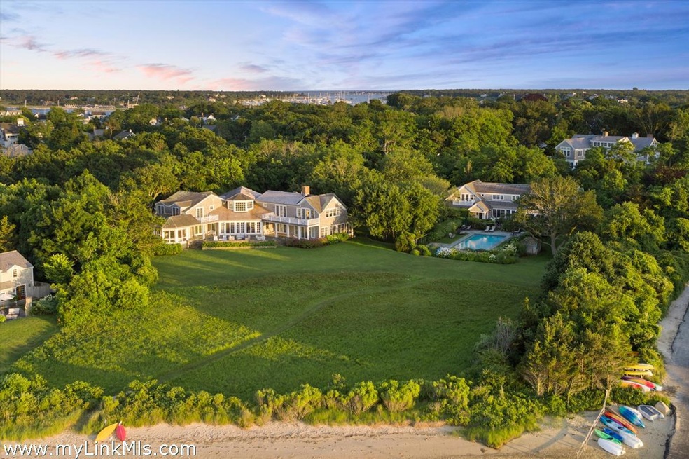 Waterfront estate with main house and guest house