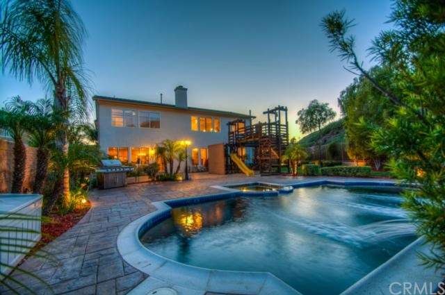 3997 trolley backyard dusk light, pool 