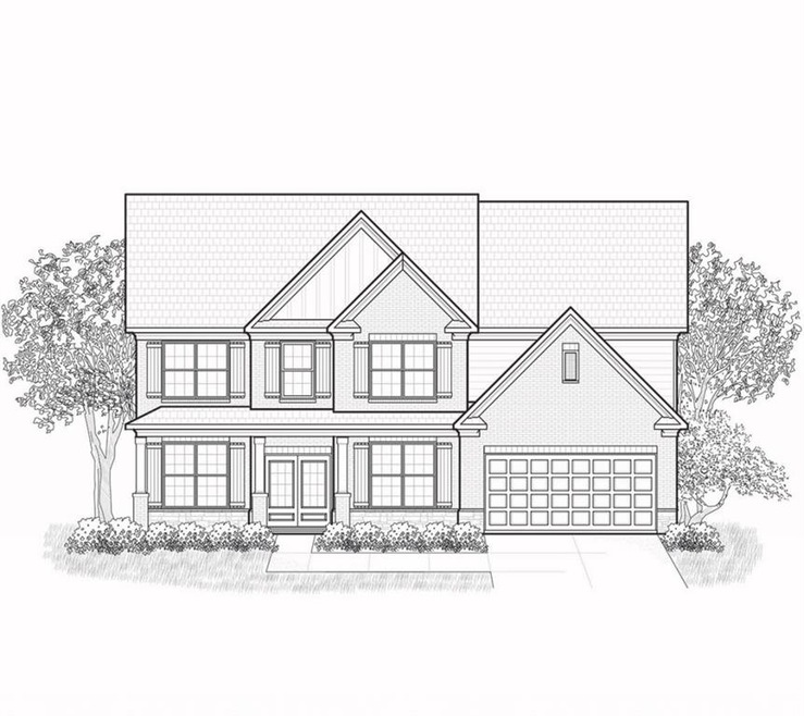 Black & White Rendering of Plan & Elevation.
