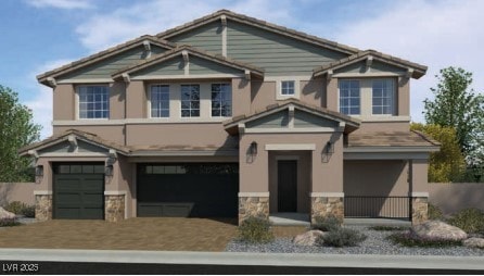 Craftsman-style home featuring an attached garage,