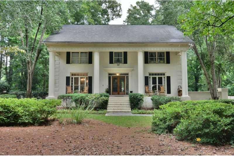 Exterior Front. Beautiful BrickHome on 2.77 Acres.  Looks at though Rhett may be coming to dinner!