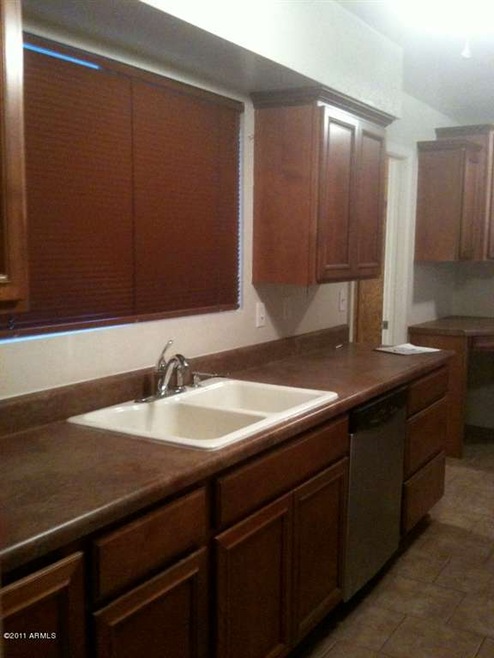 Kitchen with new cabinets.