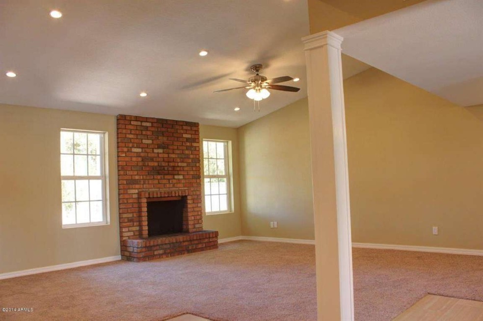 Vaulted Living Room with Fireplace