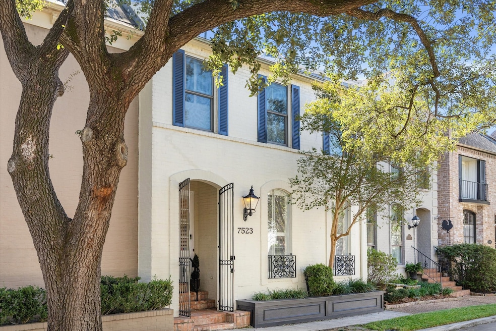 TREE-SHADED North facing entrance to this elegant residence.