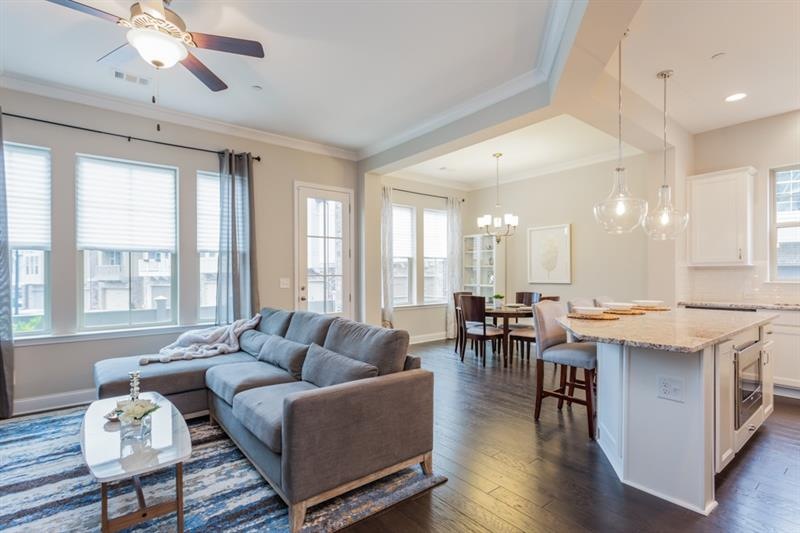 Beautiful open living space and custom hardwoods o