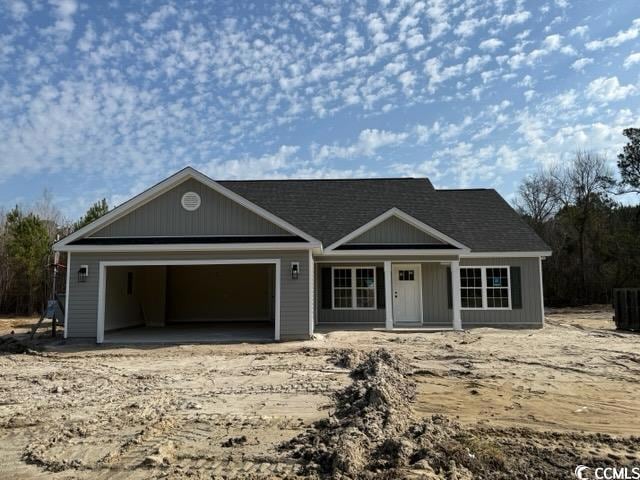 View of front facade with a garage