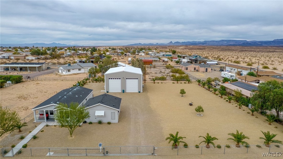 Bird's eye view with a residential view, a desert
