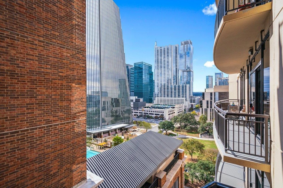 Balcony with a view of skyline