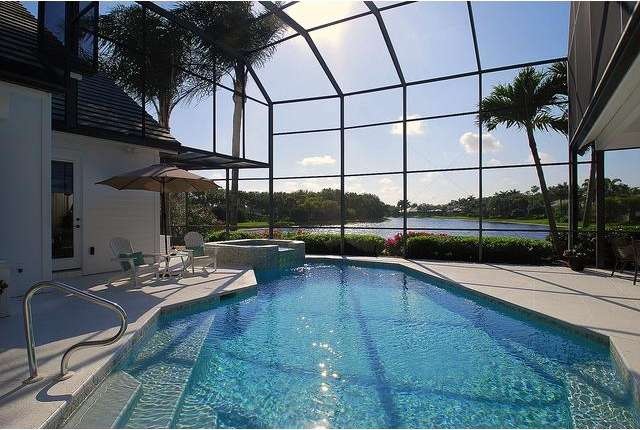 Pool, spa, lake view