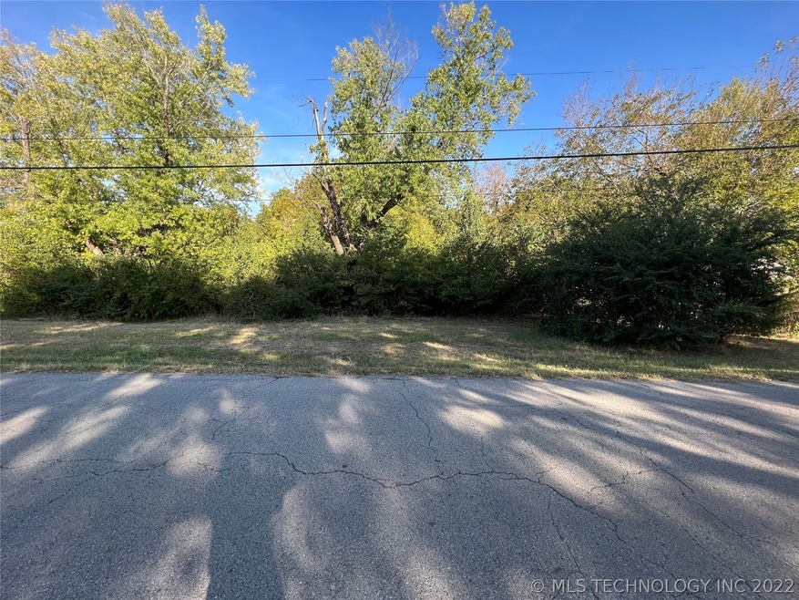 Street view of beautiful treed lot