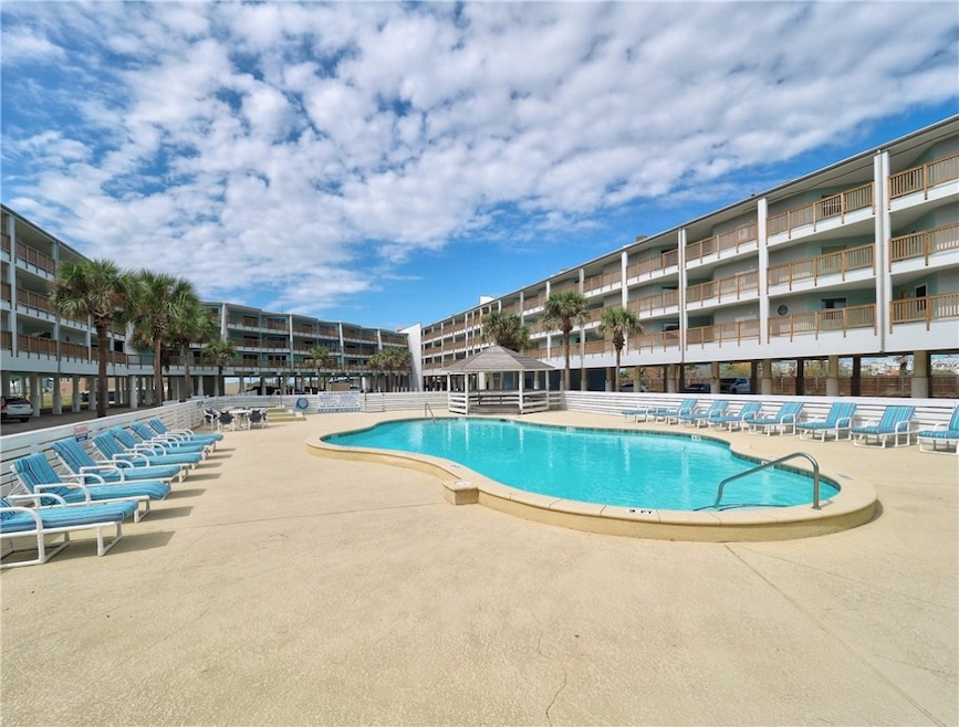 The condos surround two swimming pools and spas. O