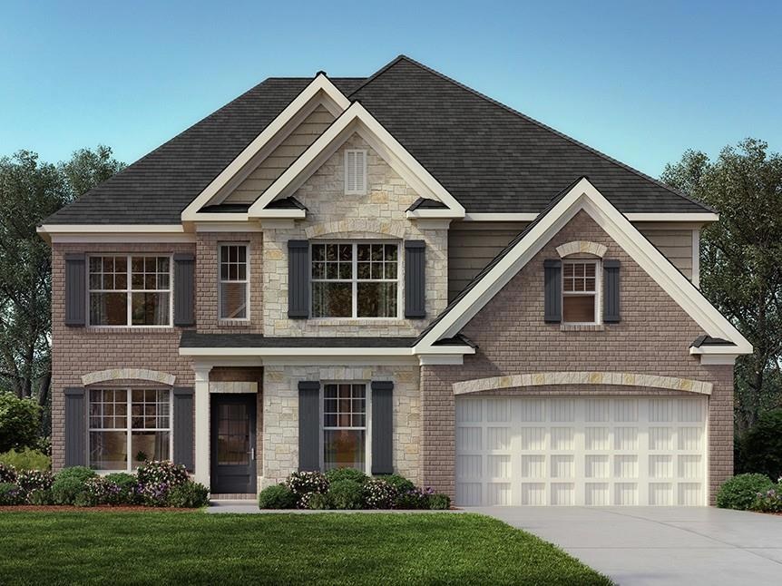 Westerly front exterior rendering of elevation LB