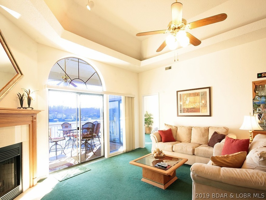 Spacious Lakefront Great Room with beautiful firep
