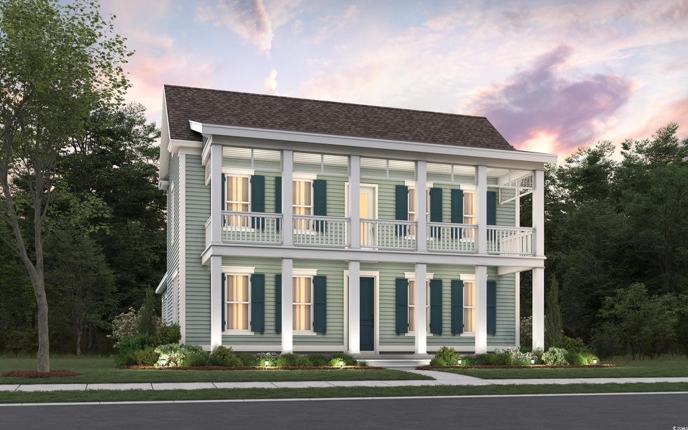 Italianate home featuring covered porch, a balcony