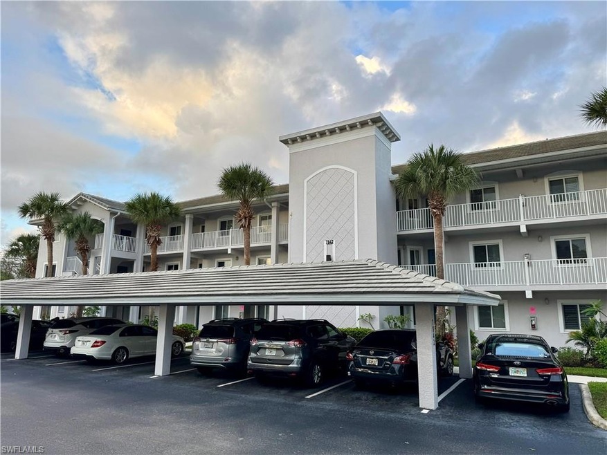 View of covered parking lot