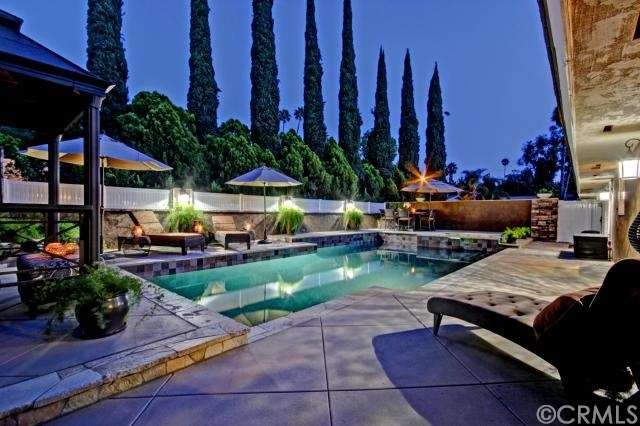 Private Backyard, custom salt pool and Spa.