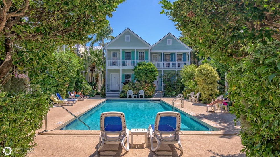 View over pool to house