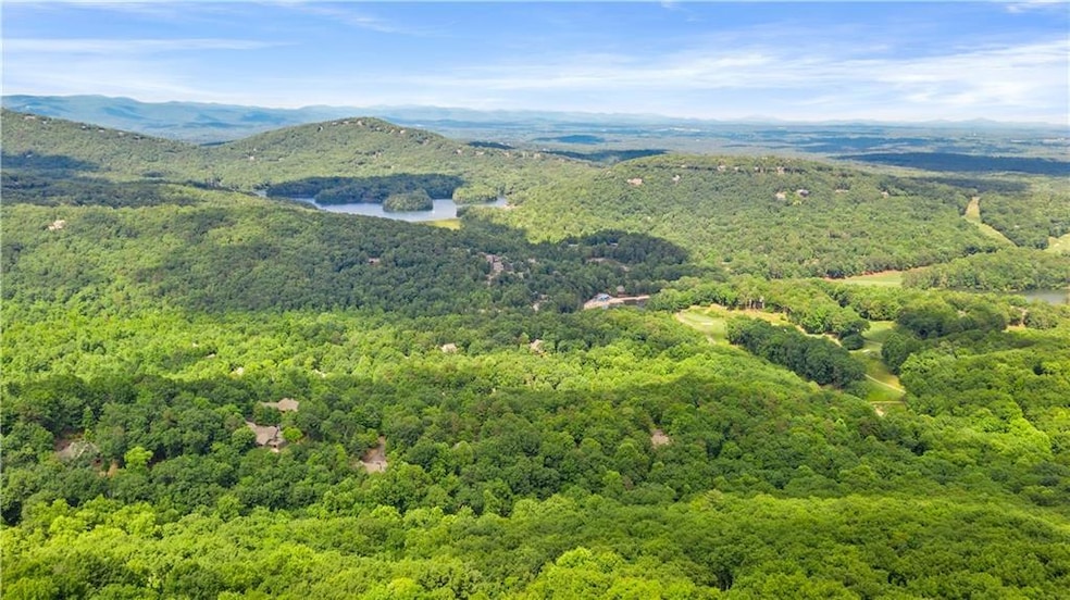 60-mile view from rear of 72 Wild Cherry Lane (looking NE in this shot) includes lakes (Petit, Disharoon in Big Canoe), golf course(s) and mountains (Big Canoe to Dahlonega, Helen).
