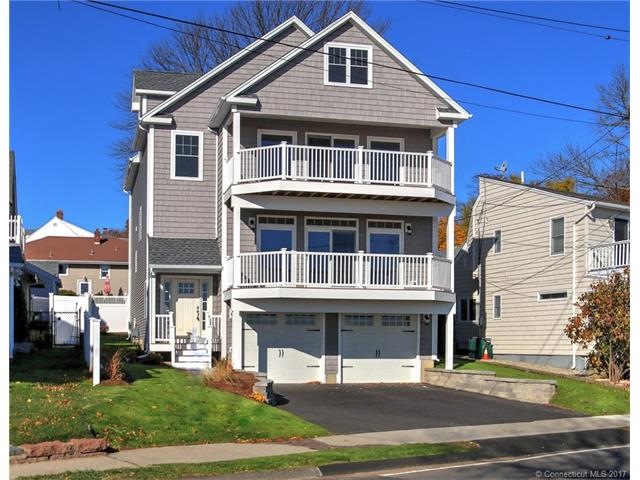 Front of the house, with two car garage, on Ocean 