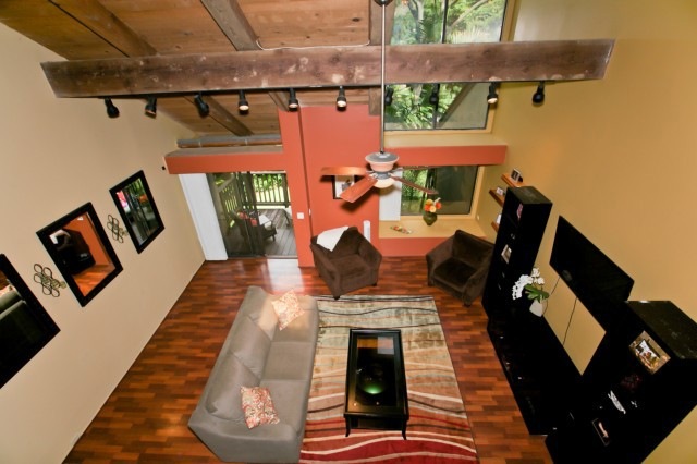 View from the Master Bedroom loft of the Living Ro