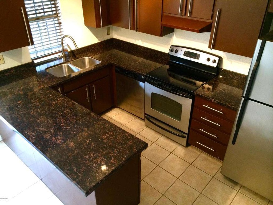 Granite counters in kitchen