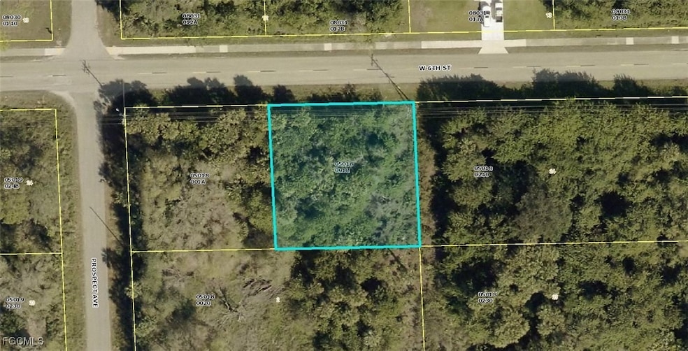 Aerial overview of property's location with property parcel outlined