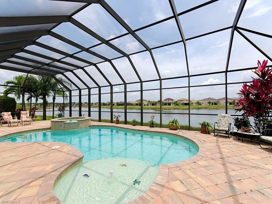 Fabulous lanai overlooking the lake.  The screen c