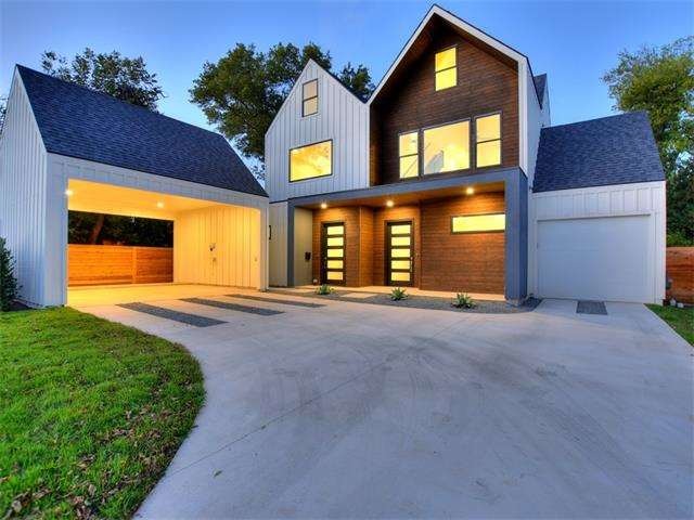 Modern, yet warm design is enhanced with stained c
