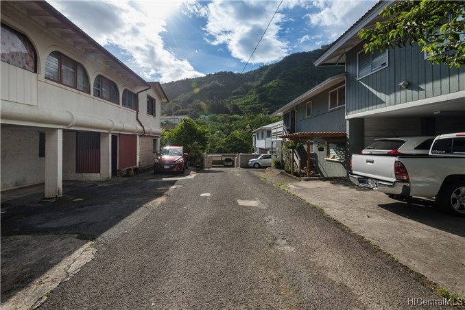 At the end to the left are the parking stalls