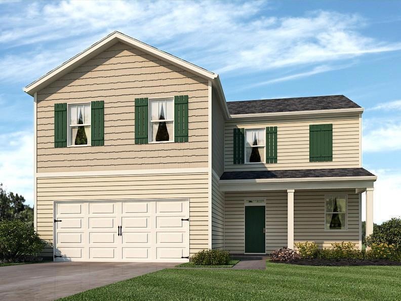 Flora front exterior rendering of elevation B at a