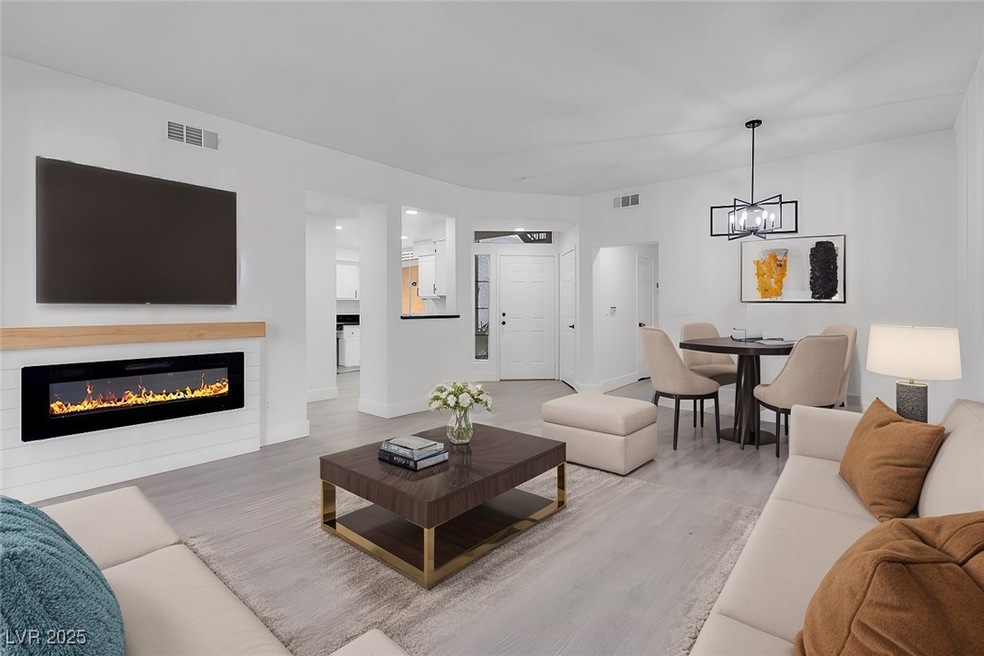 Virtually Staged - Living room with custom electri