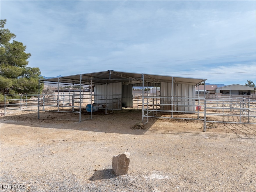 View of horse barn