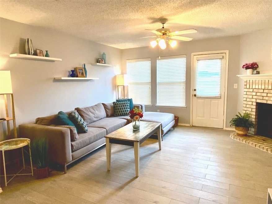 Cozy fireplace in living room
