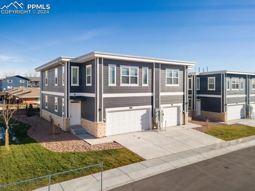 View of front of home with a garage