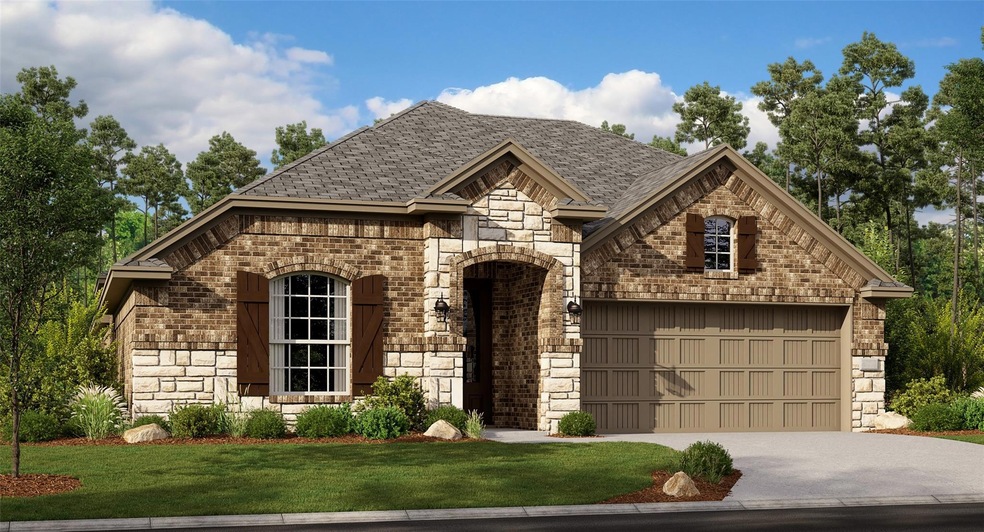 View of front facade featuring a front yard