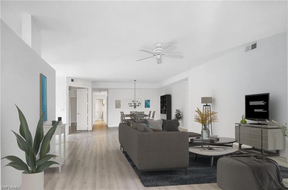 Virtually Staged Living Room to Dining Room