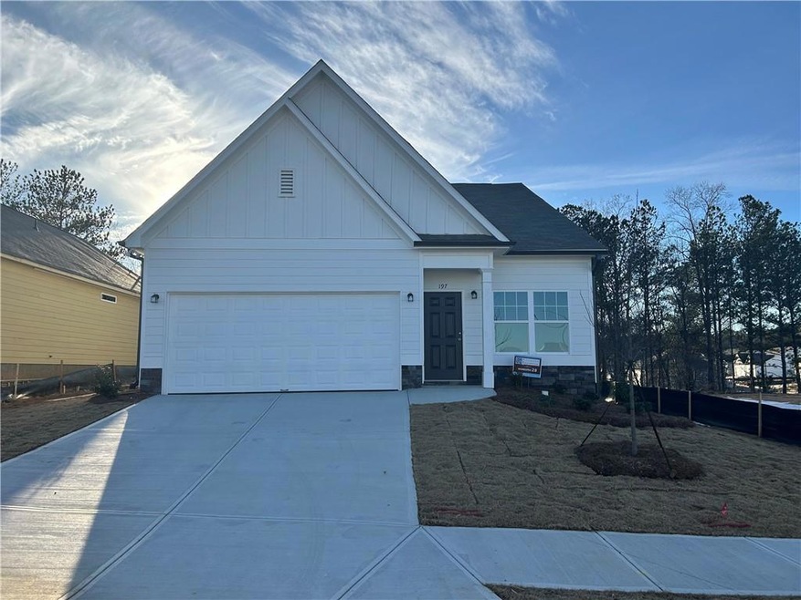 View of front of home with a garage