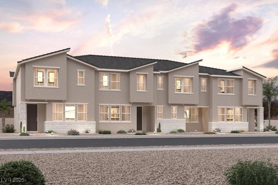 Delray 1729 Plan ~ Desert Contemporary Elevation ~ Attached Townhouse Rendering