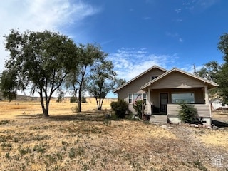View of front facade featuring covered porch