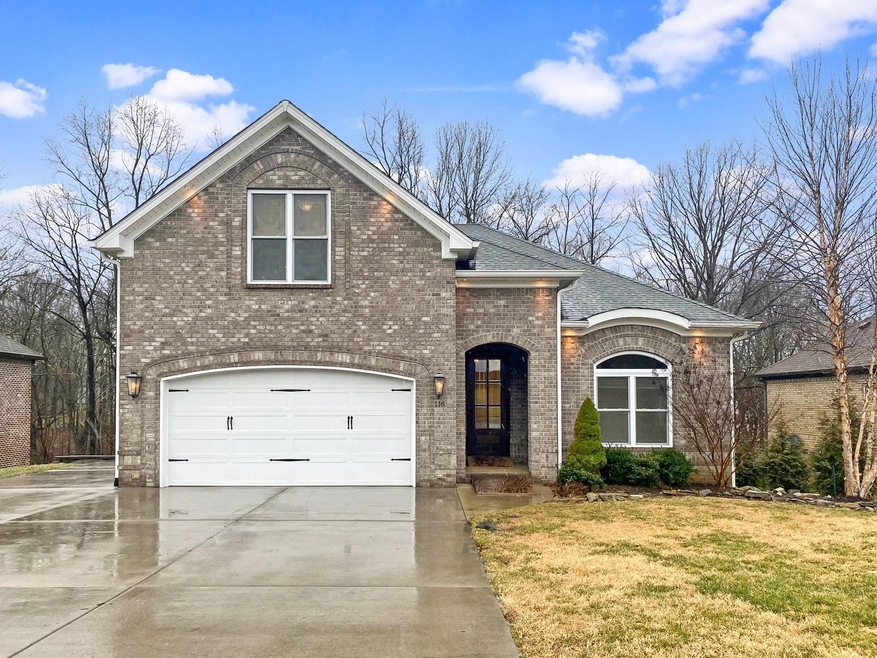 Stunning all brick custom built.  Extra driveway/parking to side of home.  Almost 2800 sq ft, wonderful open plan w/ 3 BRs, 3 full BAs, large main floor LR and huge bonus room upstairs.  Notice the outdoor lights under the eaves, so pretty at night