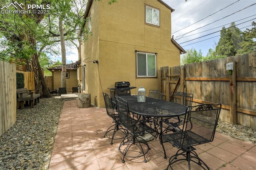 View of patio / terrace featuring a fenced backyard and outdoor dining area