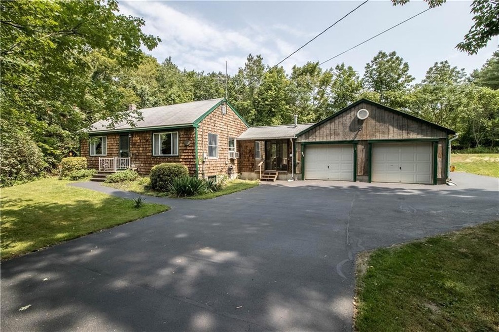 Front profile with breezeway and garage.