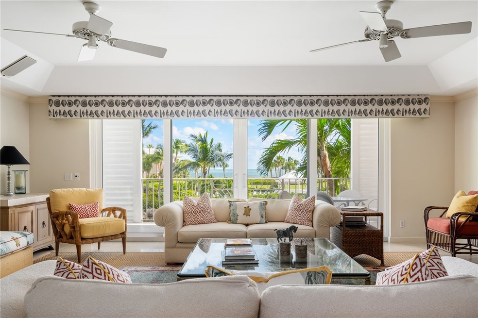 Living area with a ocean view