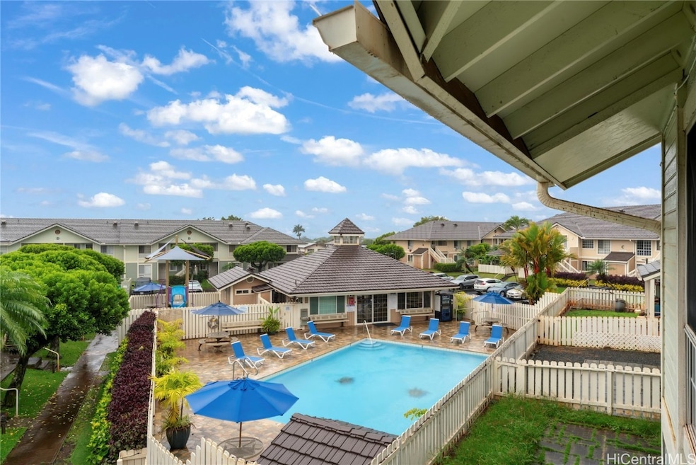 View of the pool from the unit balcony.
